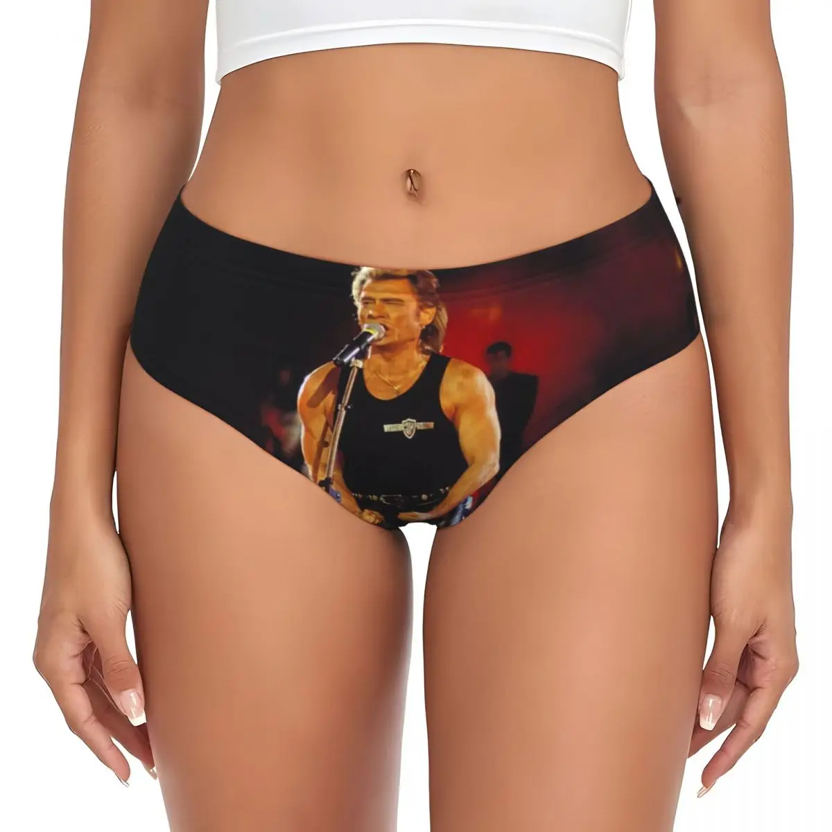 Calzoncillos cortos Singer Johnny Halliday France, ropa interior transpirable y elástica de música rock francesa, regalos para el Día de San Valentín