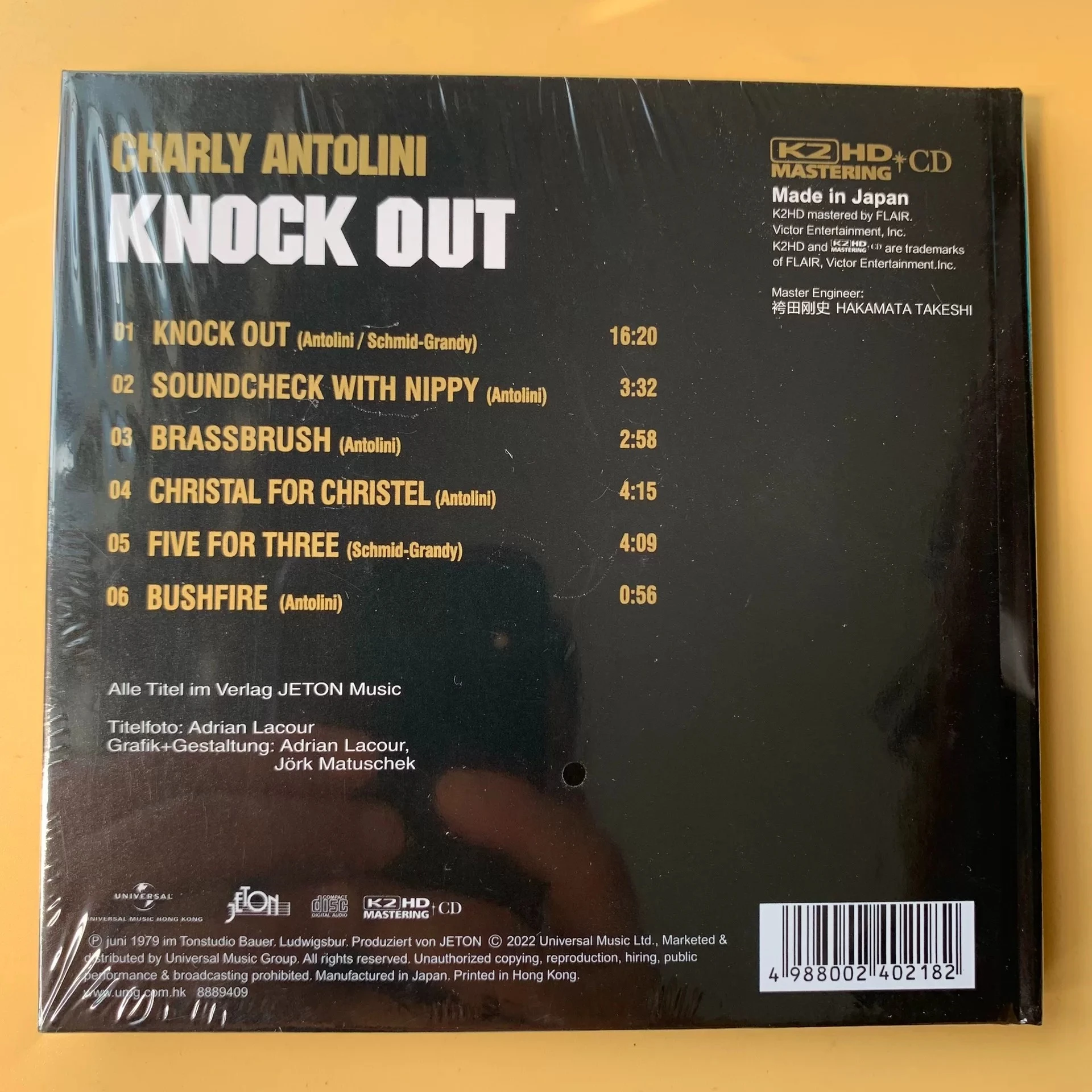 CD de Música Jazz Charly Antolini, Álbum Knock Out, Soundcheck con Nippi Music Record, Cosplay, Walkman, Bandas Sonoras para Coche, Música para Fiestas