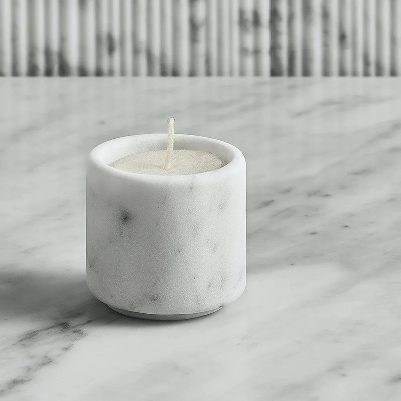 

100% Natural Italian Marble & Jade Aroma Candle Holder, Luxury Decor for Villa Entryway & Living Room