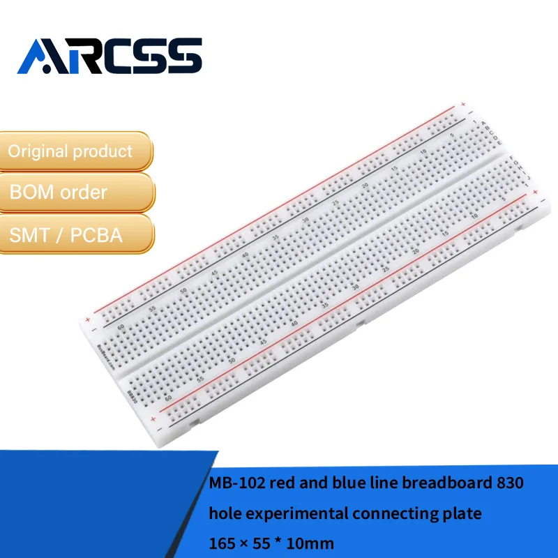 MB-102 red and blue line breadboard 830 hole experimental connecting plate 165 × 55 * 10mm