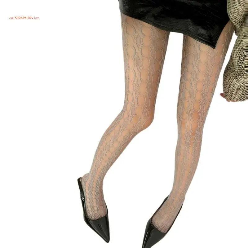 

Fashionable Women's Fishnet Stockings Hollowed Textured Pattern Tights Pantyhose