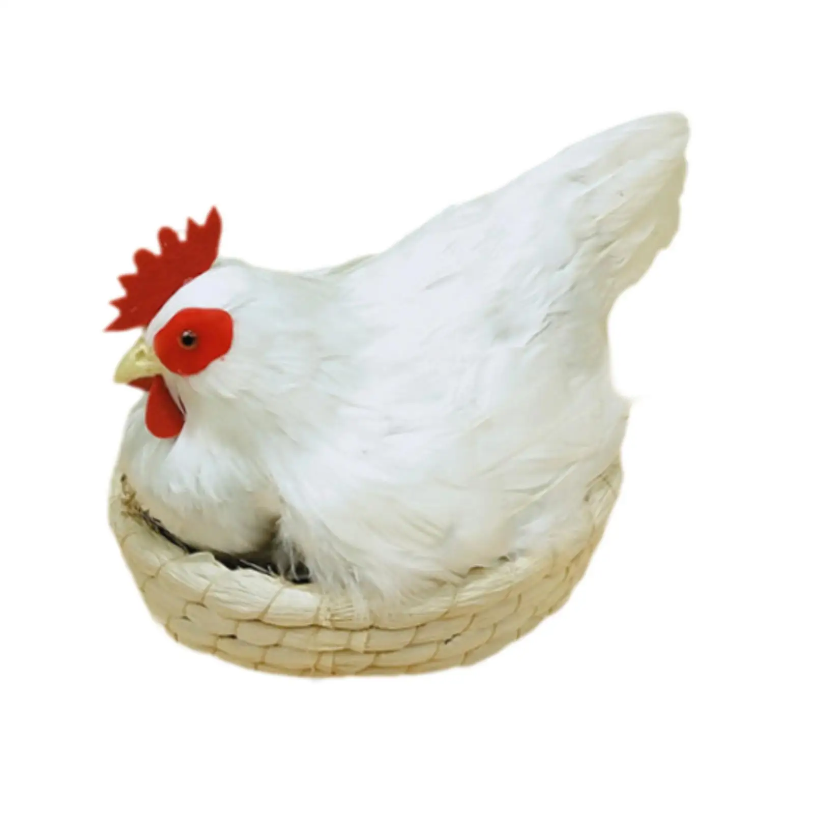 Chicken Garden Decoration Realistic Hen Statue Durable Plastic Feather Farm Animal for Shop Window Display