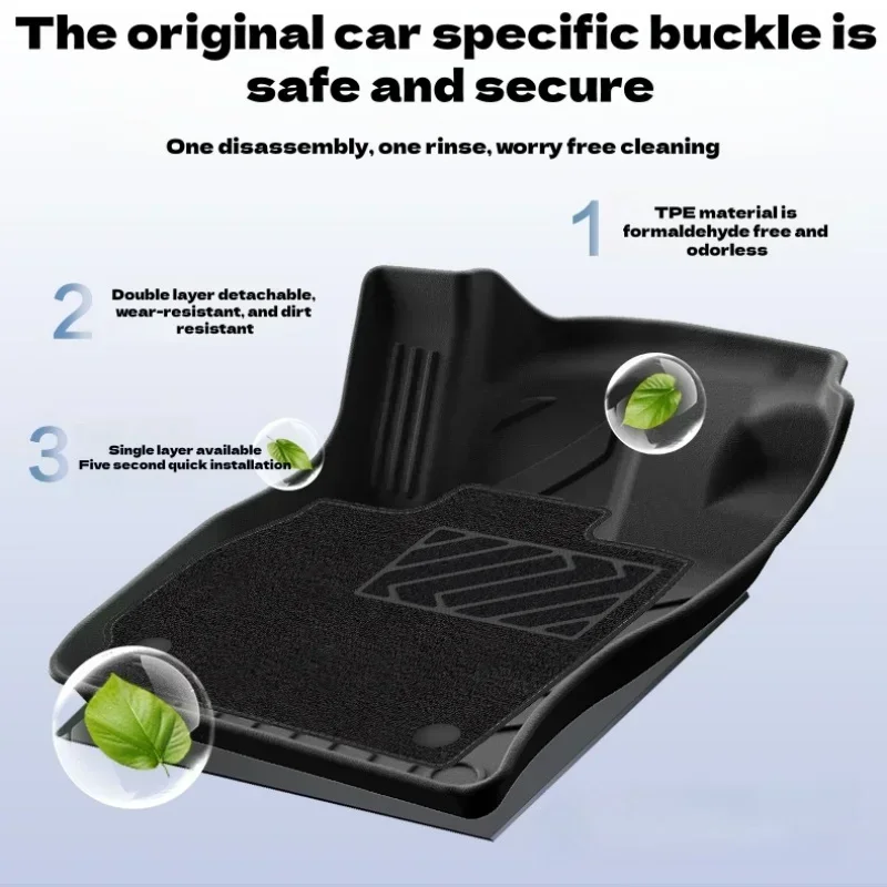 TPE 3D Car Floor Mats for VW T-ROC 2018-2024 TPE All Weather Protective Floor Liners Trunk Mat Car Mats Foot pad blanket
