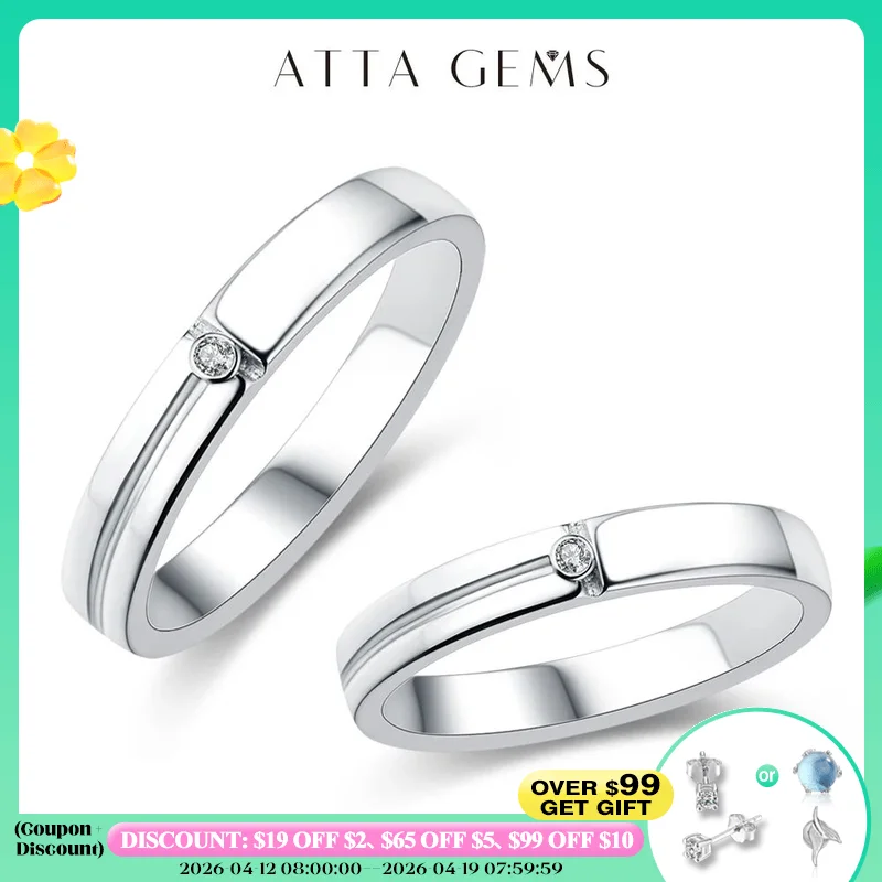 

Новинка 2022, роскошное классическое муассанитовое кольцо Attagems для мужчин и женщин, обручальные кольца, Изящные Ювелирные украшения для пары, свадьбы, женщин, юбилея