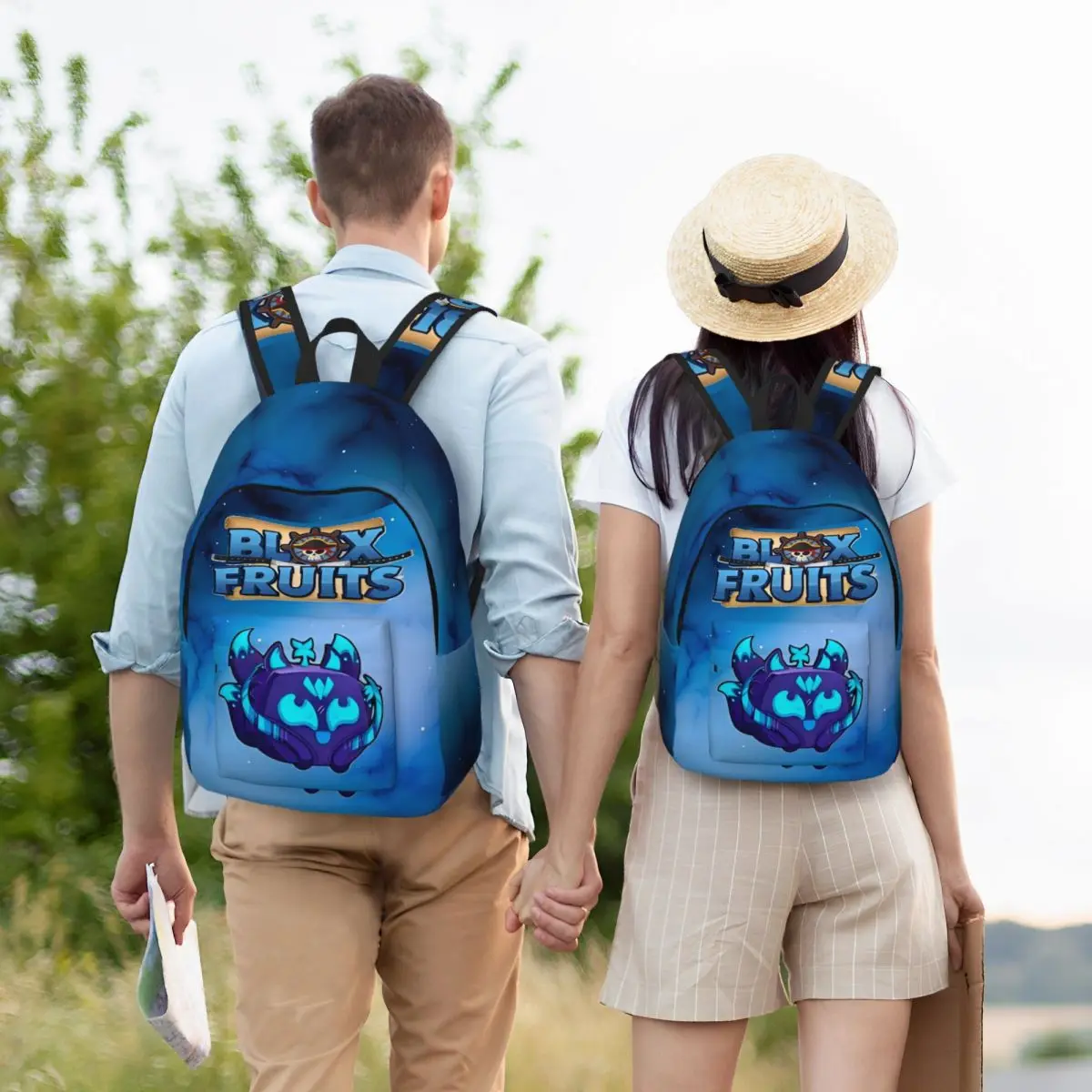 Blox Fruits Gaming Game Backpack Middle High College School Student Robloxx Bookbag Teens Canvas Daypack Outdoor