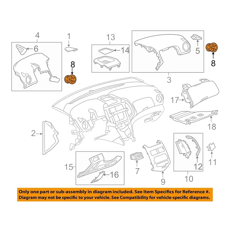 1Pair 95280207 Air Conditioner Outlet Nozzle For Chevrolet Aveo T300 Aveo Sonic Sedan 2012-2019 Dash Air Vent Grille