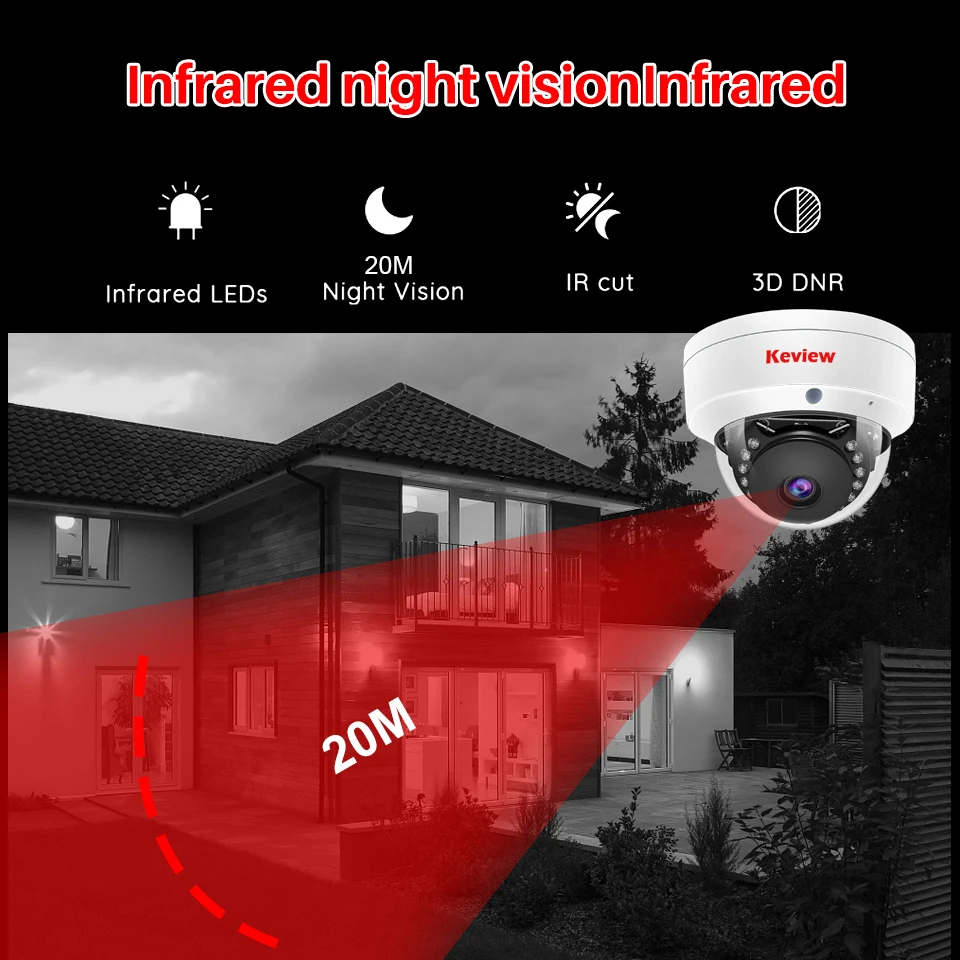 4K 4MP POE IP Camera Audio H.265 Dome Explosion-proof Waterproof Indoor Outdoor Surveillance Security Camera CCTV Video for NVR