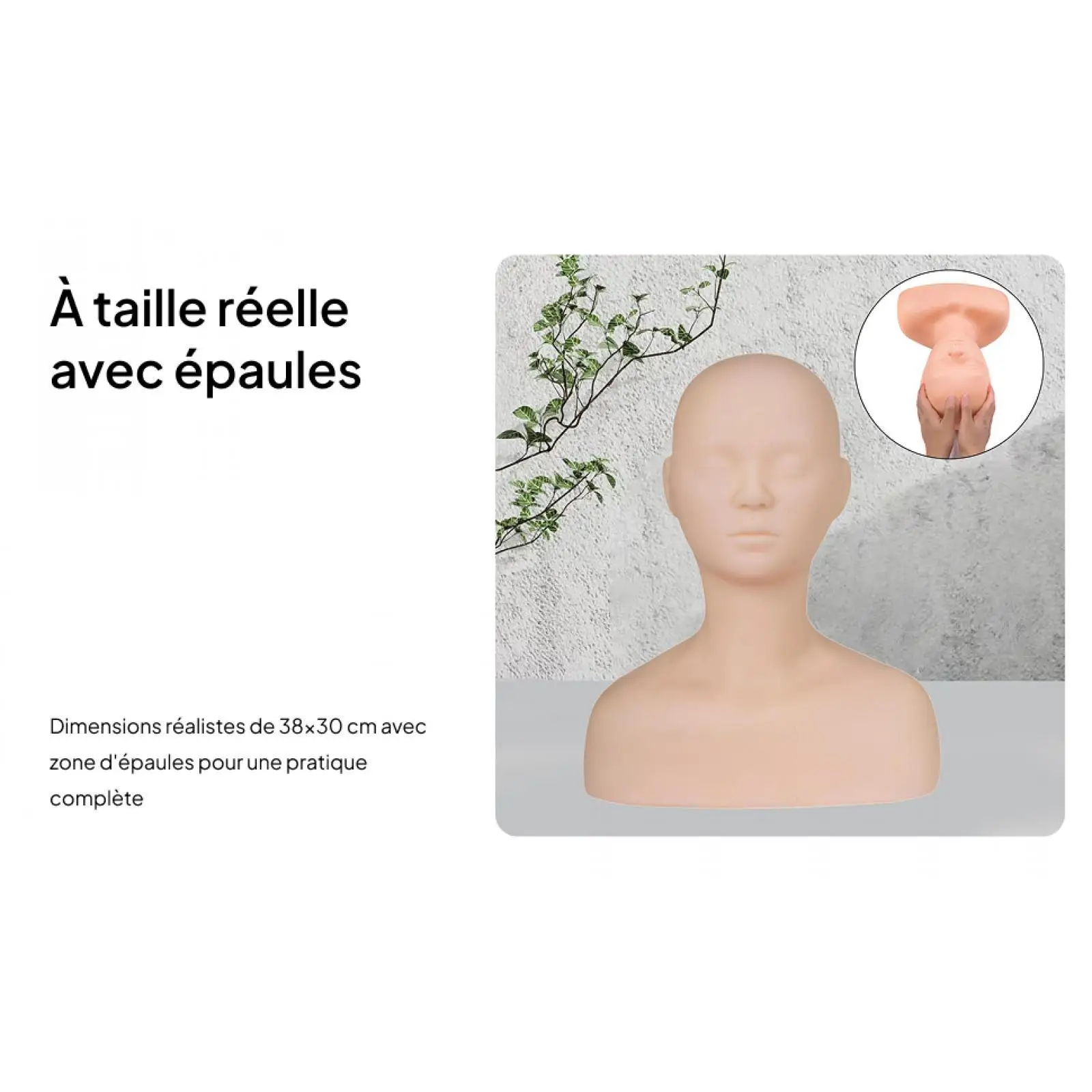 رأس عارضة أزياء للتدريب على الكتف وتدليك المكياج ورأس عارضة أزياء للتجميل