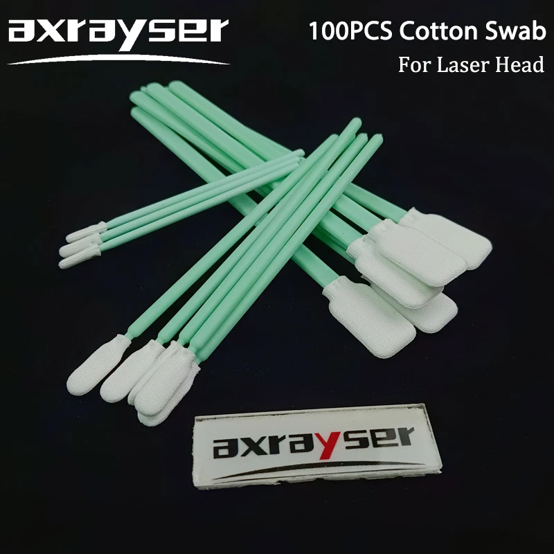 Cotonete Ferramentas de Limpeza Indústria Limpa Não Tecido Anti-estático Dust Off para Fiber Laser Head Lens Protective Windows 100 Pcs