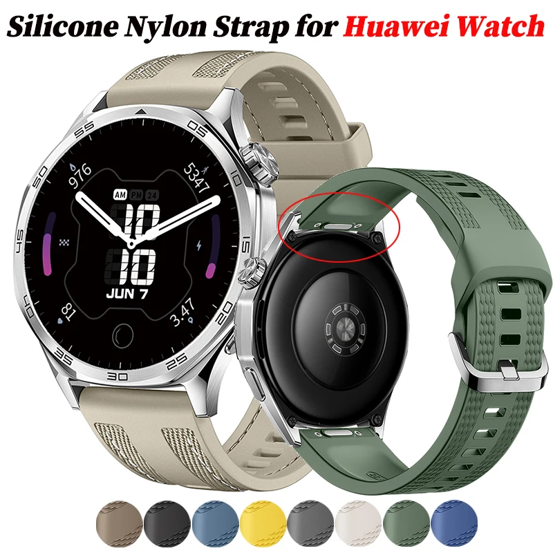 22mm Strap Suitable for Huawei Watch GT 7 6/GT 7 6Pro Soft and Durable Silicone Nylon Replacement Wristband for GT5 GT4 3 46mm