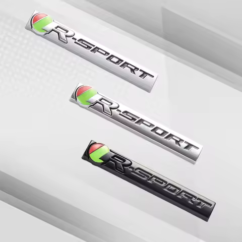 Car Badges R SPORT Trunk Emblem Metal Stickers Body Decals Decor For Jaguar XE XF R XJ F PACE R Sport F-TYPE F-PACE I-PACE V6