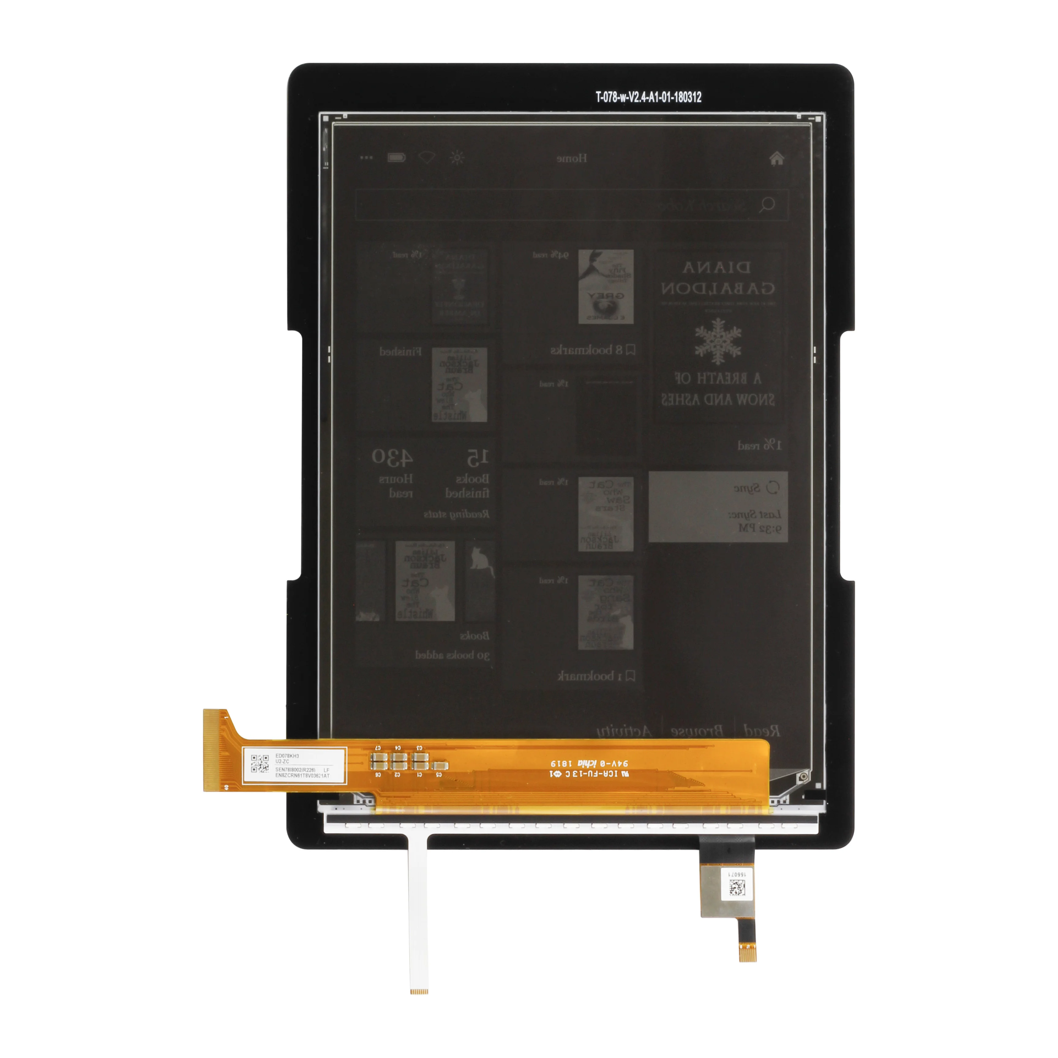 New 7.8 inch ED078KH3 Touch screen with Lcd Backlight For RIDIBOOKS PAPER PRO E-book reader Display