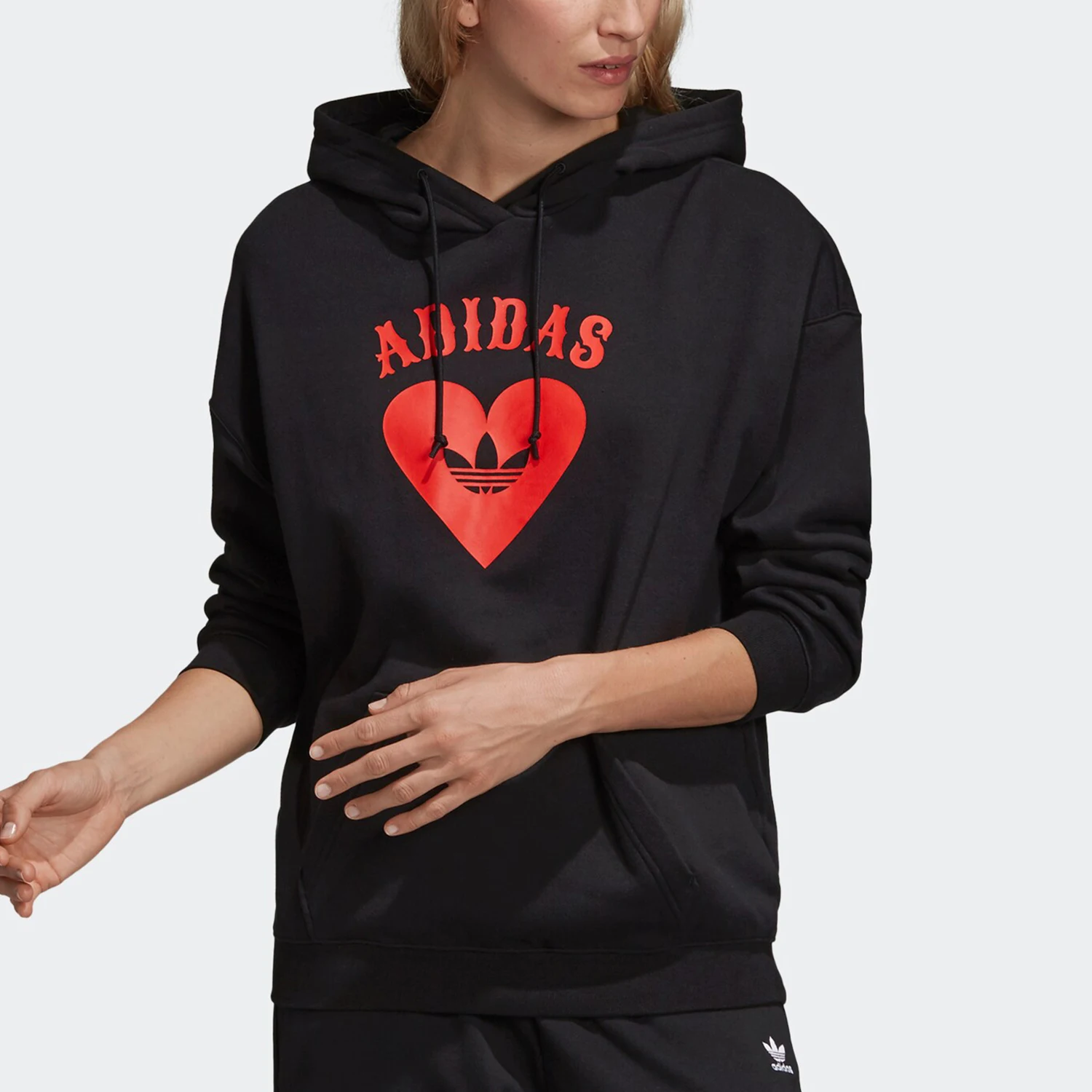 

Худи Adidas Authentic Vday с сердечками ко Дню святого Валентина, женская толстовка с капюшоном FH8565