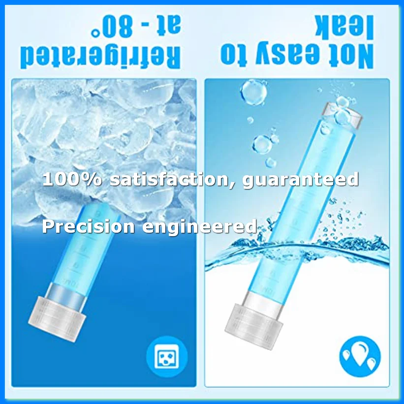 ●100 Pcs 10Ml Plastic Test Tubes with Lids Vial Seal Cap Container Small Storage Tubes with Caps Clear Test Lab Tubes