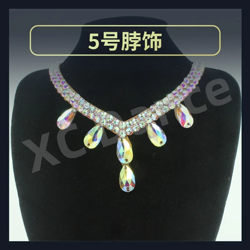 Customized Latin Dance Performance Neck Accessories Competition Diamond Necklace Waltz Belly Dance Costume
