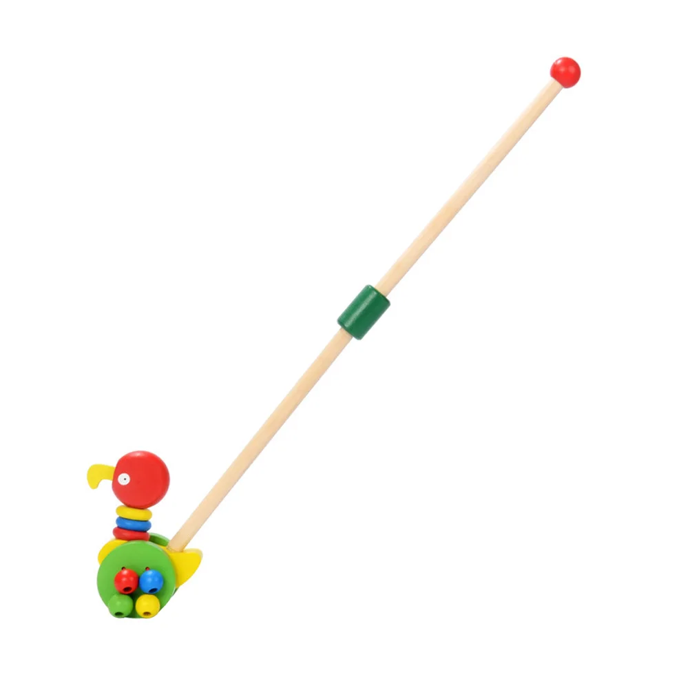 1 stuks vroege kinderjaren loopstoeltje houten cartoon vorm kleurrijke kindertrolley voor kleurherkenning ronde handgreep eenvoudige montage