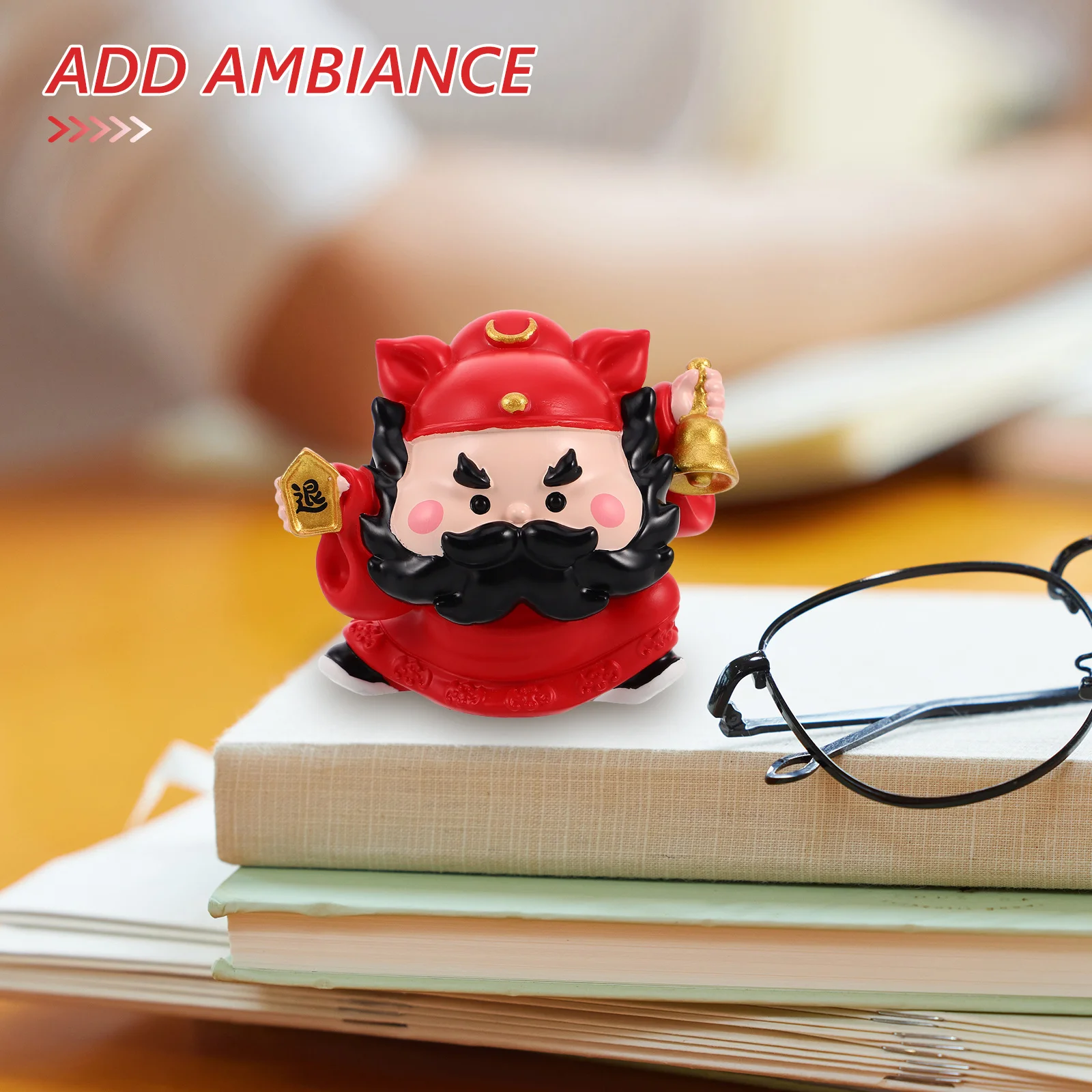 

1pcs Resin Desktop Chinese Hanfu Ornament For Office Home Decor Meditating Sculpture Blessing Statue Wealth Luck Asian Style