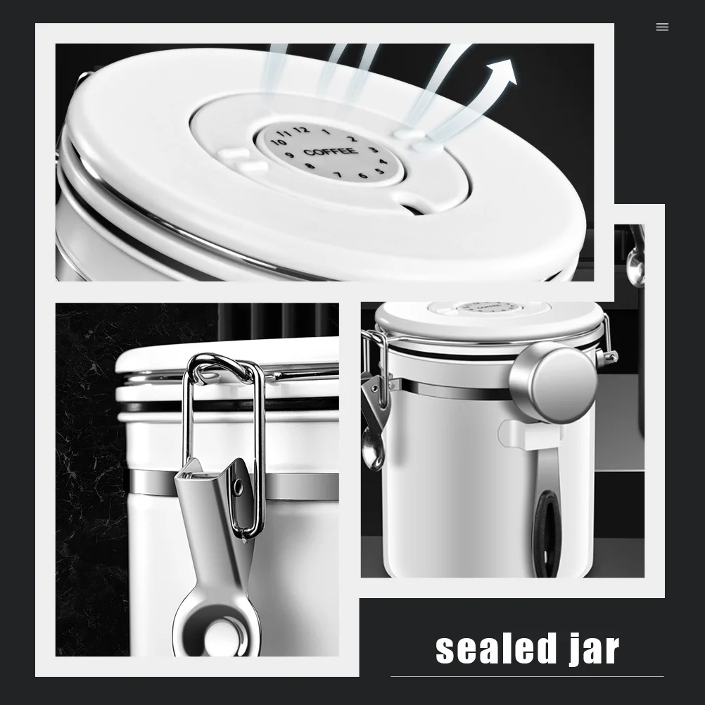 1 Set 1 Set Stoples Penyimpanan Kopi dari Baja Anti Karat, Wadah Kedap Udara untuk Teh, Gula, Kacang, Tempat Penyimpanan, Organizer Dapur