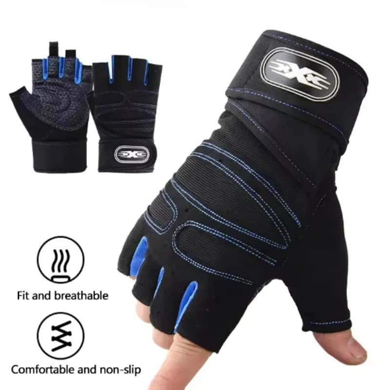 

Cycling Gloves Half Finger for Men Women Anti Slip Wrist Support Gym Workout Fitness Training Sports Exercise