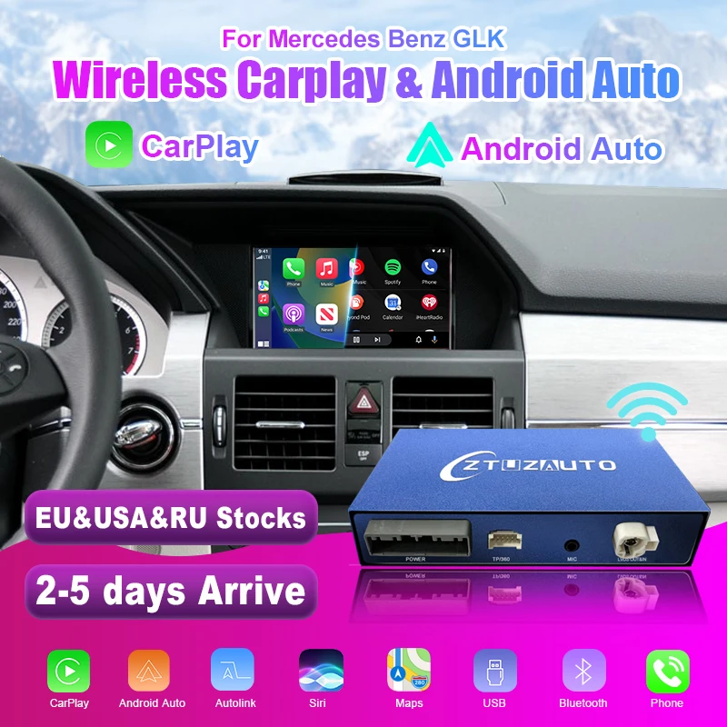 

Wireless CarPlay for Mercedes Benz GLK 2008-2015, with Android Auto Mirror Link AirPlay Navigation Car Play Functions