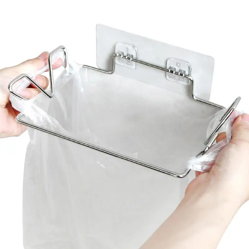 Trash Bag Holder Cabinet Door Trash Bag Holder Leaf Bag Holder Garbage Bags Storage Organizer Rack Back Door Hook Hangers