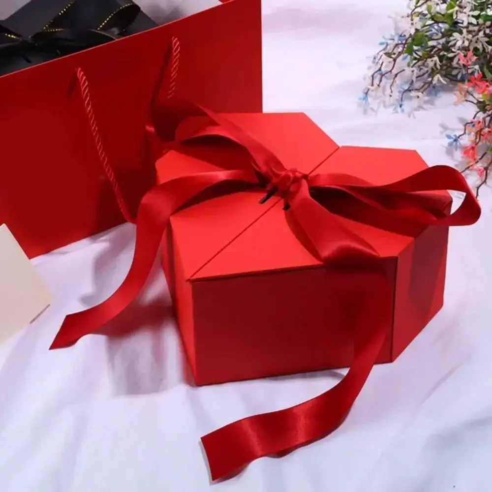 Heart Shaped Gifts Box Gifts Double Door Florist Box Gift Case Valentines Day Bows Packaging Box Wedding Anniversary image 4