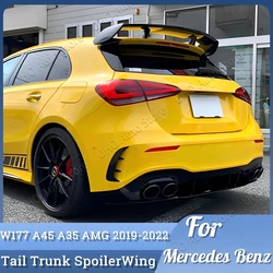 For Mercedes Benz A Class W177 Rear Roof Trunk Boot Lip Spoiler Wing A180 A200 A220 A250 A260 A35 A45 AMG 2019-2022 Tuning Black
