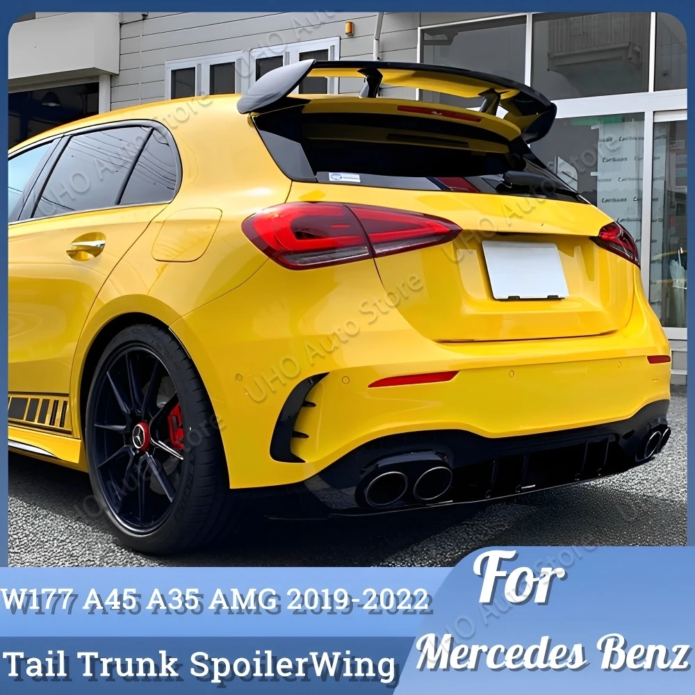 Do Mercedes Benz A Class W177 Tylny spojler bagażnika dachowego A180 A200 A220 A250 A260 A35 A45 AMG 2019-2022 Tuning Black