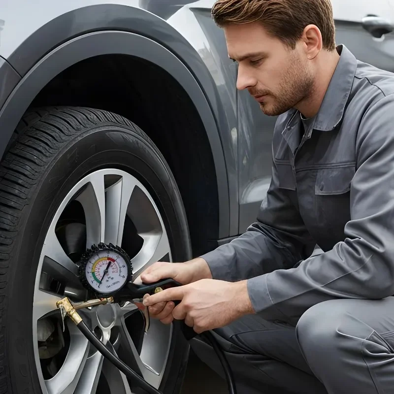 3in1 Dial Gauge Inflator Tester Air Compressor Pump Tool Car Motorcycle Tire Pressure Gauge Multi-function Tire Pressure Monitor