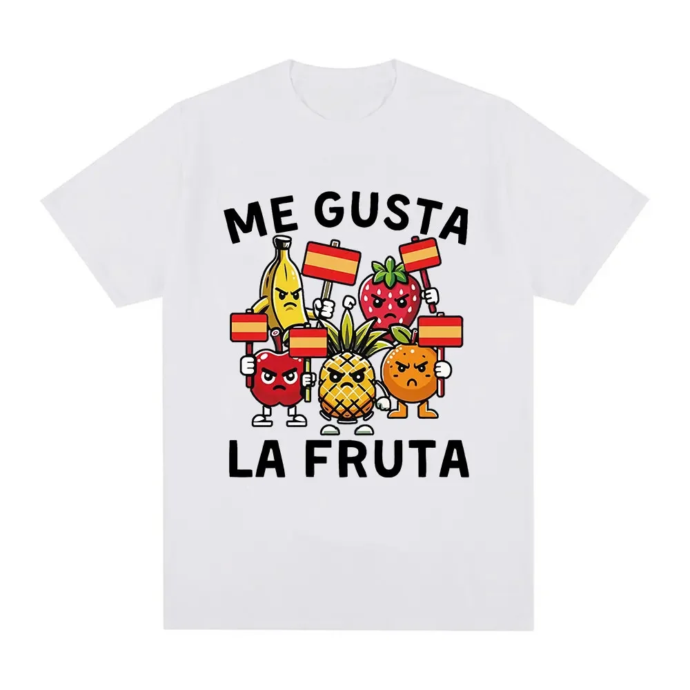 Camiseta Me Gusta La Fruta divertida me gusta frutas Meme español impreso camisetas mujeres camisetas casuales Tops ropa