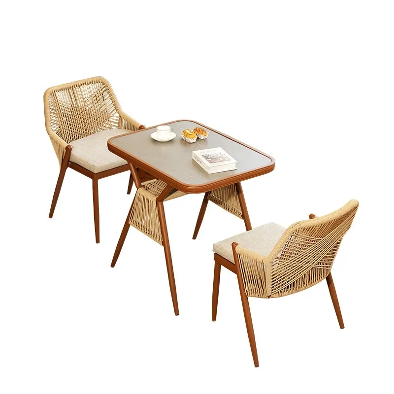 

Balcony small table and chairs rattan chair 3piece set small apartment one table and two chairs tea table and chair combination