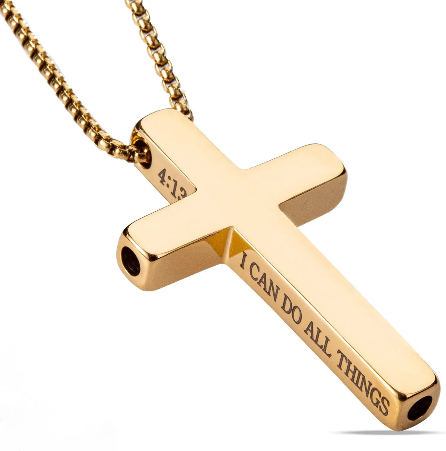 Cross Breathing Necklace Breathlink Quit Smoking Aid Inspirational Bible Verse Anti-Anxiety Mindfulness Necklace Stainless Steel