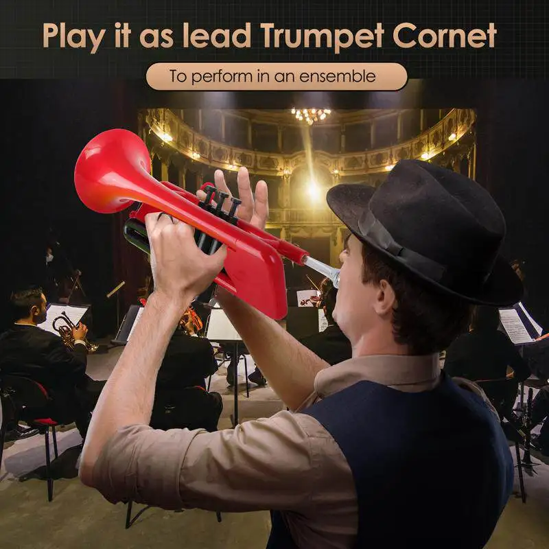 Short Trumpet Beginner Cornet Children Adult Plastic Cornet B-flat C-flat Wind Instrument Free Shipping