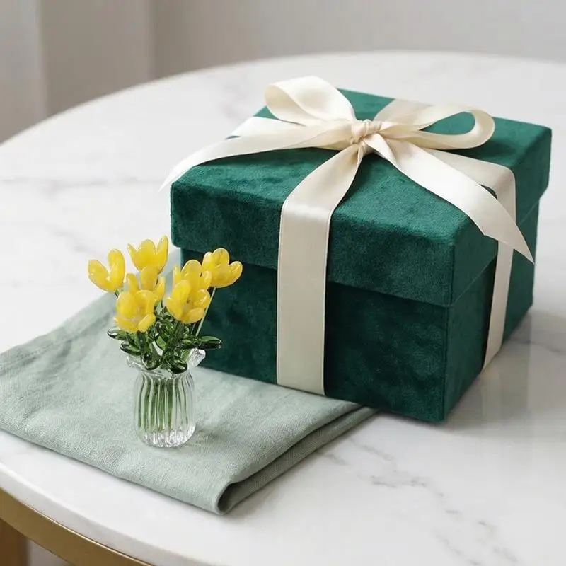 Lifelike Glass Flowers Set 6 or 7 Pieces Realistic Simulation Floral Arrangement for Home Decor and Gifts 6/7Pcs