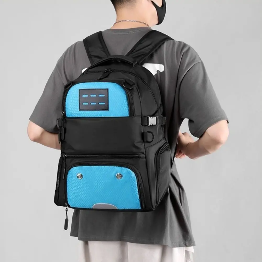 Large Capacity Sports Basketball Backpack with Shoes Bag Detachable Net Soccer Bag Multi Pockets Waterproof