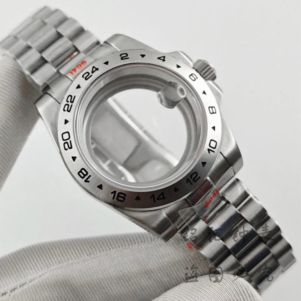 40mm Case NH35 Explorer Presidential Bracelet Sapphire Crystal GMT Watch Case Waterproof for NH34 NH35 NH36 ETA2824 Movement