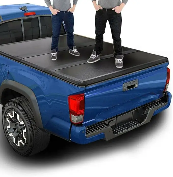 

Retractable Fiberglass Tri-fold Tonneau Cover for for Hilux Revo 2015-2023 Pickup Truck Beds UTE Lids Waterproof Function