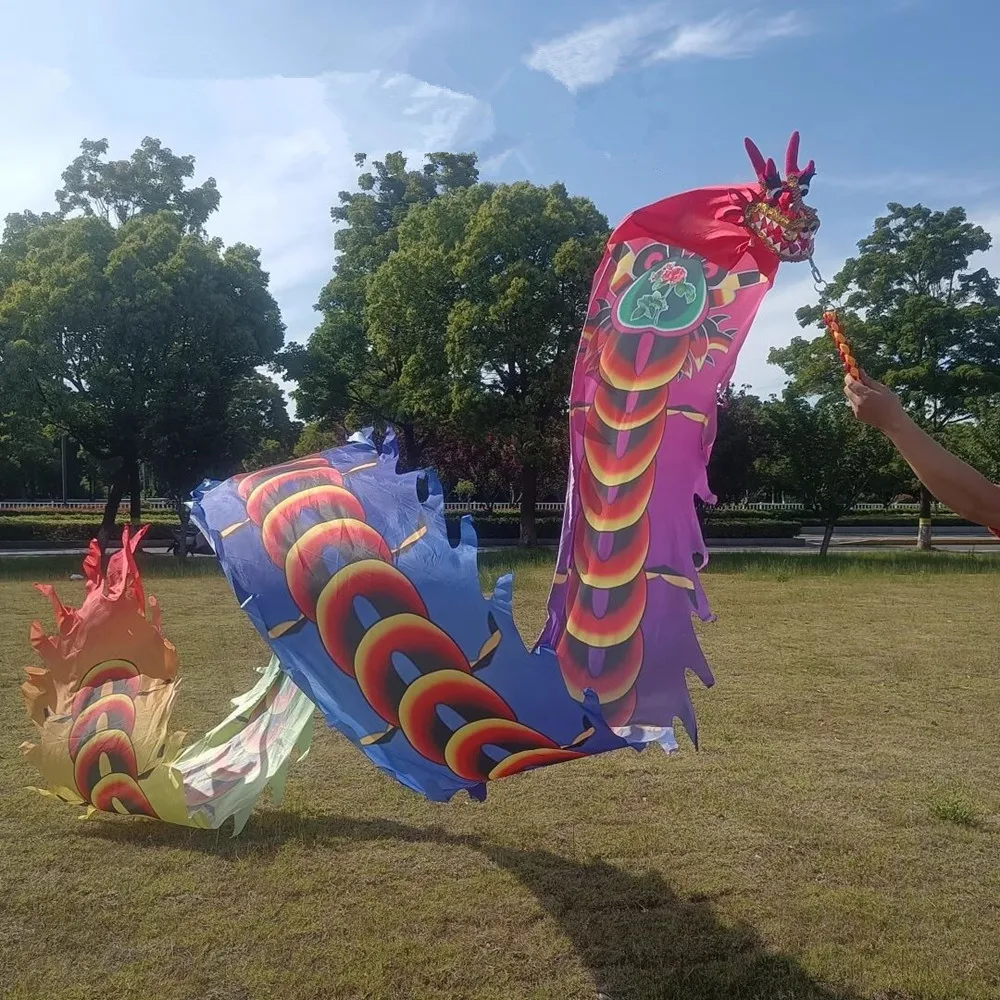 Cinta de dragón con cabeza para adultos, accesorio de baile con patrón de animales, 8 metros, para una persona, Festival, actuación, Carnaval, Halloween