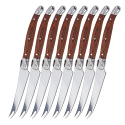 2/4/6/8pcs Laguiole Pronged Cheese Knife Pizza Cutter Sharp Blade Steak Knives High-end Wood Handle Cheese Tools Great Gift