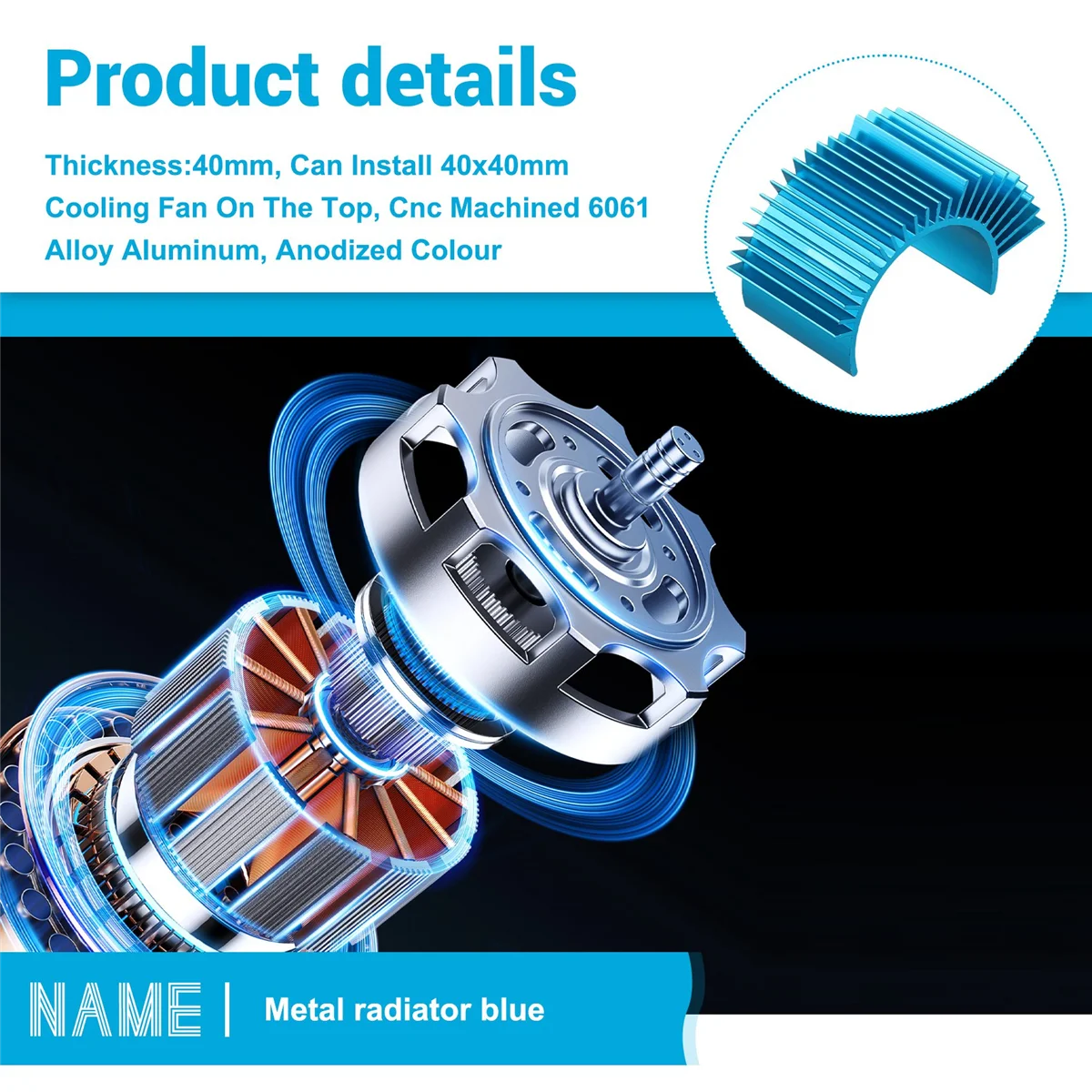 T88C 540/545/550 3650 3660 3670 محرك بالوعة الحرارة المبرد دون مروحة التبريد ل 1/10 نموذج RC سيارة قارب ، 5 قطعة