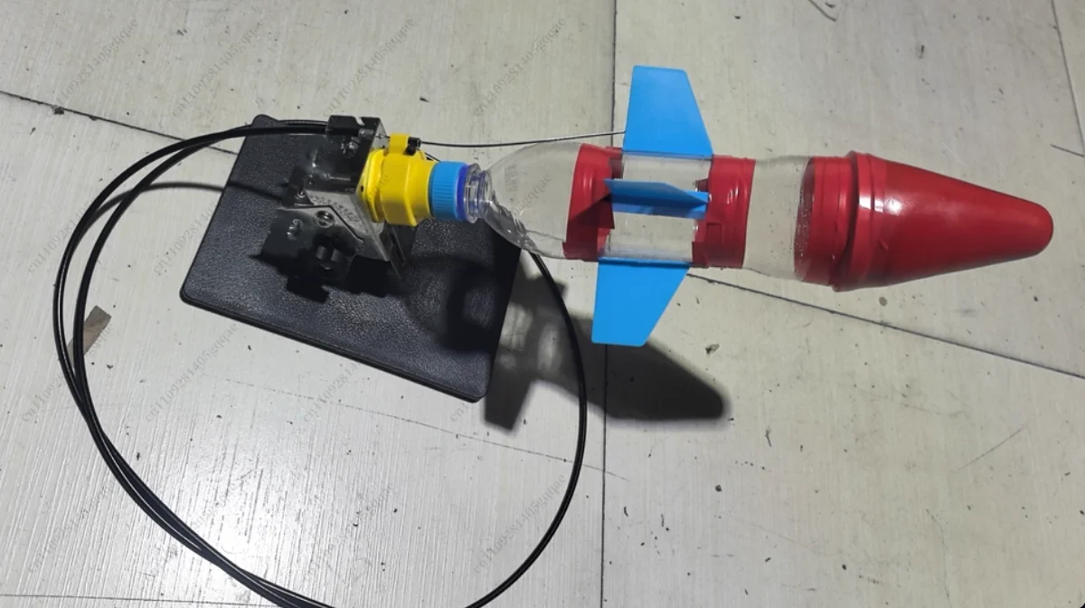 Water Rocket Launcher with Parachute, A Full Set of Production Materials, Handmade By Children DIY