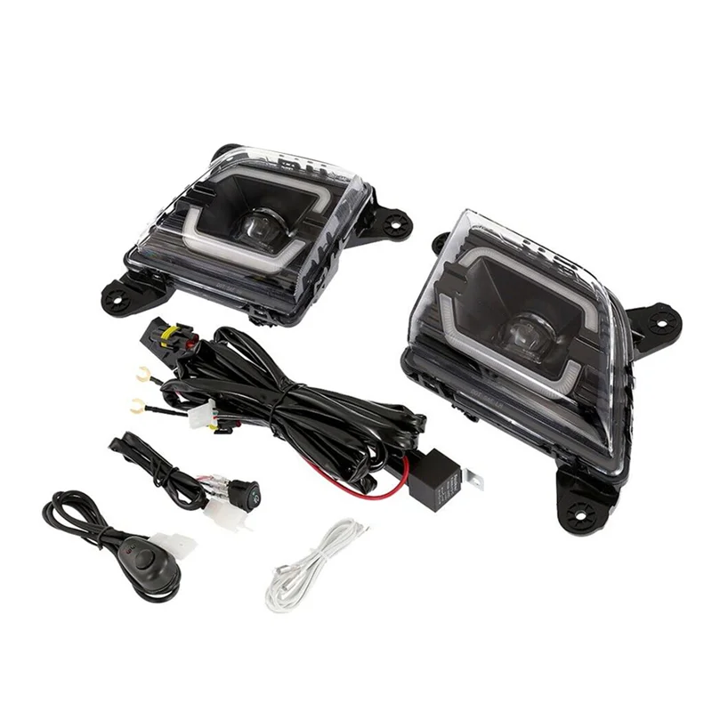 موثوقة-1 زوج المصد الأمامي LED أضواء الضباب + تسخير DRL مصباح قيادة عاصي ل سيلفرادو 1500 2019-2023 84509651 8450965 #5