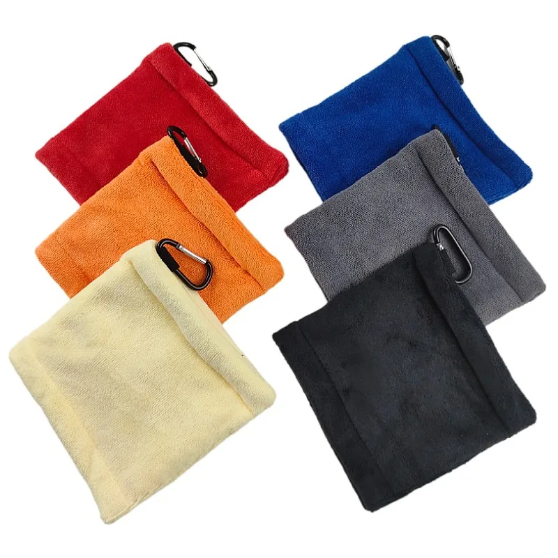 

Square Microfiber Soft and Comfortable Golf Ball Cleaning Towel with Carabiner Hook Absorbent Cleaner Golf Cleaning Accessories