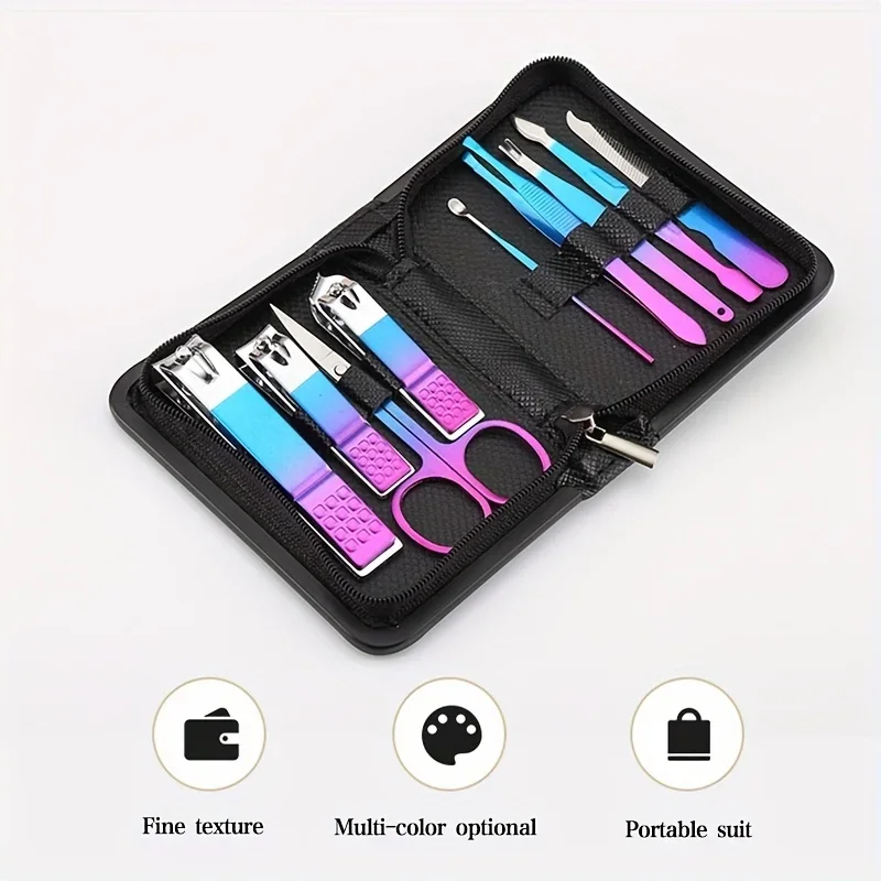 Classic Manicure Set Professional Stainless Steel Pedicure Kit Precision Nail Care with Travel Case with Nail Clipper Scissor
