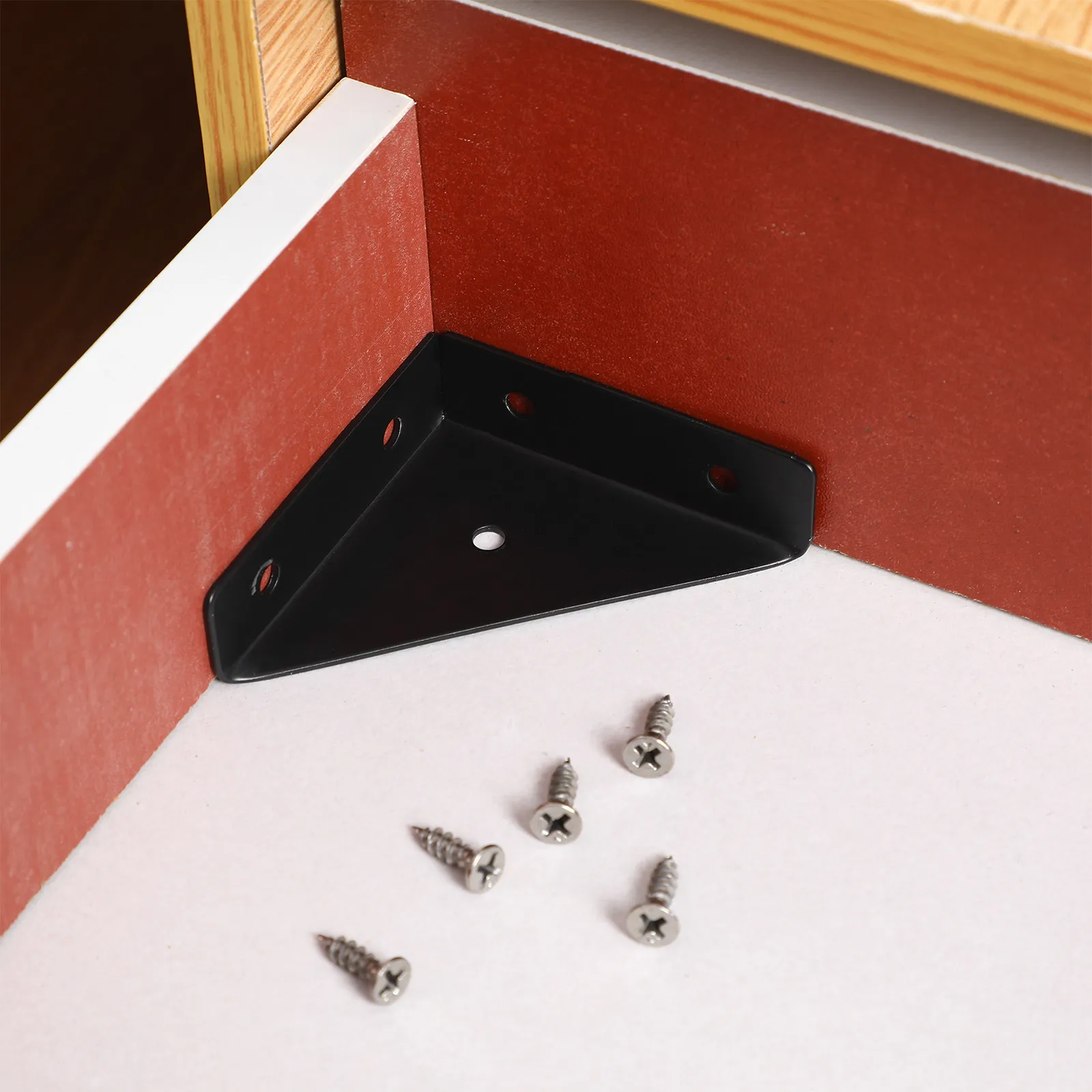 10Pcs Thick Corner Brackets Steel Angle Bracket Heavy Duty Furniture Corner Brace Bed Frame Shelf Fastening Brackets Triangle