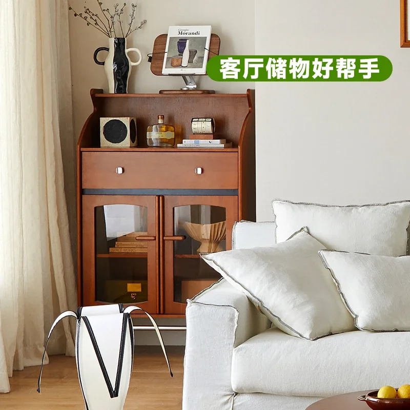 

Hot sales Medieval dining side cabinet, living room locker against the wall, solid wood cabinet, household locker