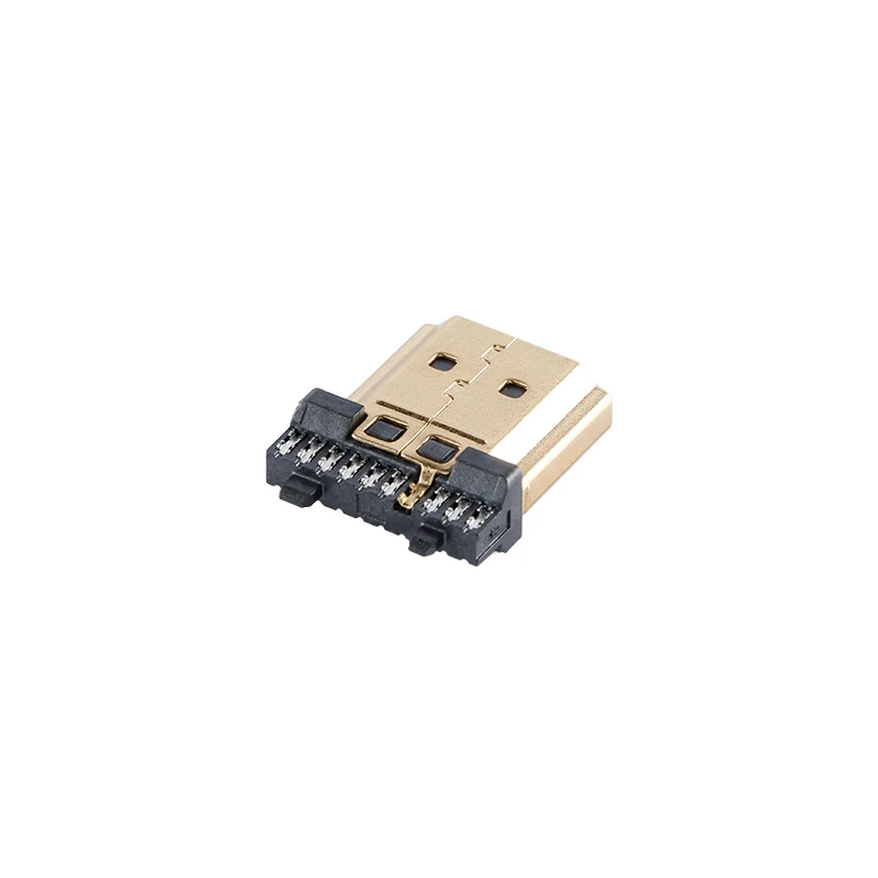 10PCS/2PCS HDMI 19P Plug Connector Soldered A-Type Gold-Plating HD 19PIN Male Connector