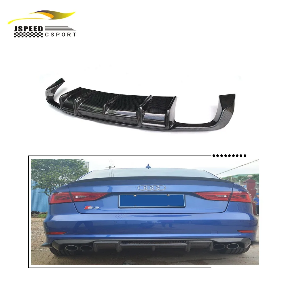 

Suitable for The JCSPORTLINE carbon fiber rear bumper diffuser of Audi A3 SLINE/S3 sedan 2013-2016