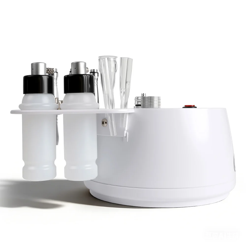 Professional 3 in 1 Diamond Dermabrasion Machine featuring Diamond Microdermabrasion, Spray Bottle Hydration, and Vacuum Glass Tube Therapy for skin resurfacing, pore cleansing, blackhead removal, and facial rejuvenation. Ideal for beauty salons, spas, and aesthetic clinics. 3 in 1 Diamond Dermabrasion Machine