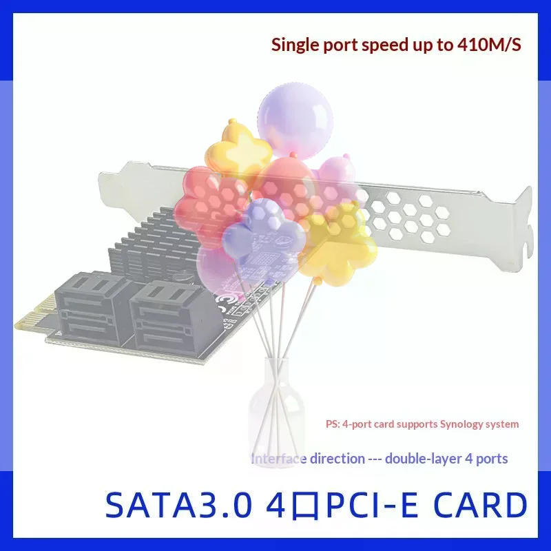 

SATA III PCIe 4 Port Expansion Card Desktop Internal Storage Adapter for Reliable and Scalable Data Needs